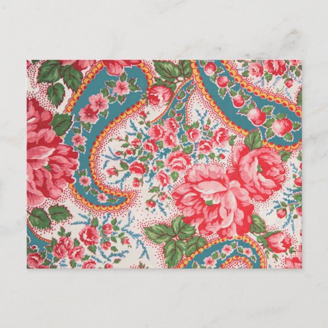 Cartão Postal Tecido de Algodão Francês Vintage (Frente)