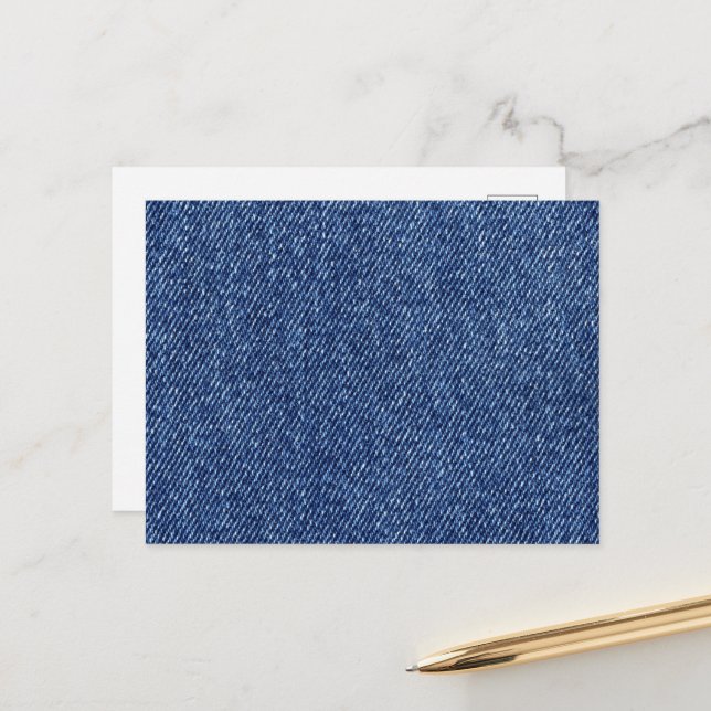 Cartão Postal Tecido Denim, Textura Denim, Denim Azul, Jeans (Frente/Verso In Situ)