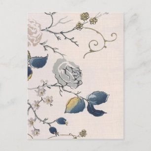 Cartão Postal Tecido Floral Japonês Vintage Art 153°