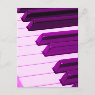 Cartão Postal Teclado De Piano Rosa Fusha Ou Orgão