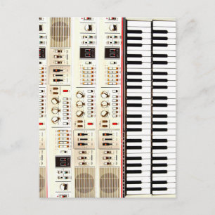 Cartão Postal Teclado Elétrico Antigo