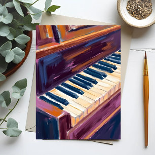 Cartão Postal Teclas de Piano Pintura de Pianista