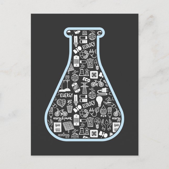 Cartão Postal Técnico científico do tubo de ensaio de laboratóri (Frente)