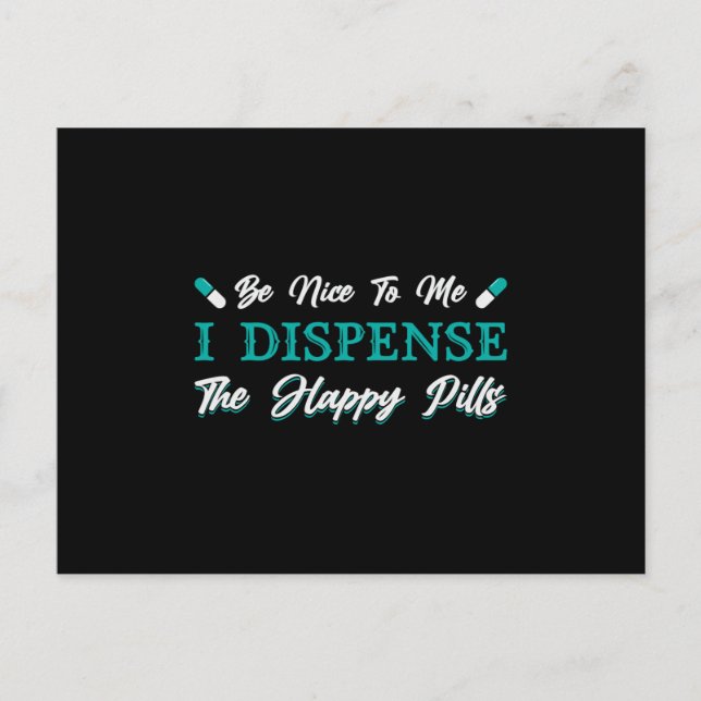 Cartão Postal Técnico De Farmácia O Farmacêutico Feliz Pílulas (Frente)