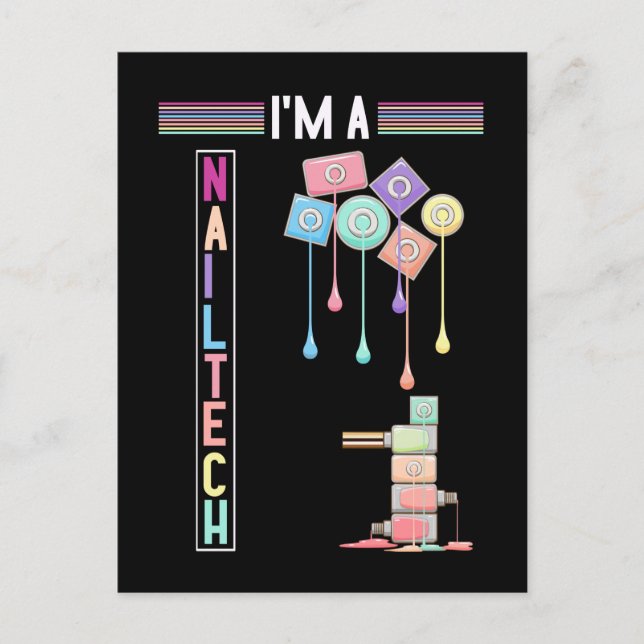 Cartão Postal Técnico de Unhas Maquiagem Técnico de Unhas Cosmét (Frente)