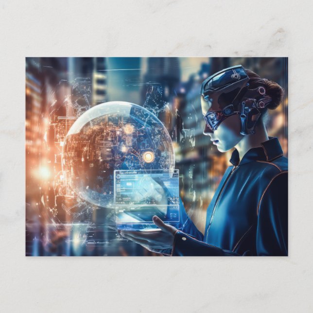 Cartão Postal Tecnologia futurística (Frente)
