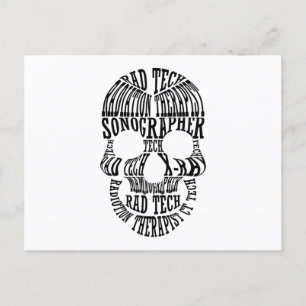 Cartão Postal Tecnologia Rad Tech Skull Xray Radiology Tech