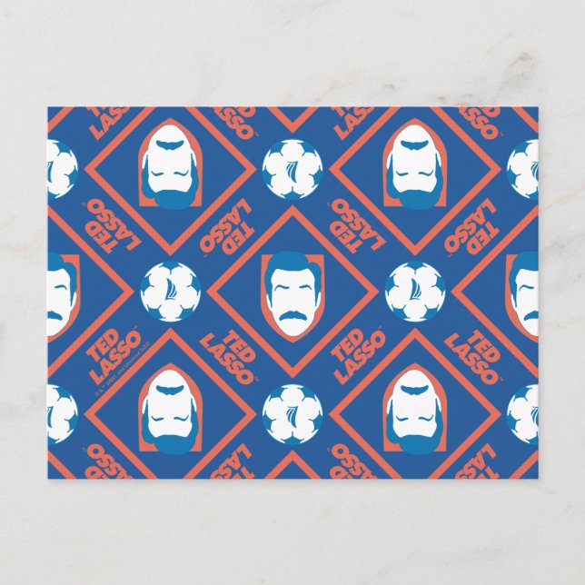 Cartão Postal Ted Lasso | Face and Ball Diamond Pattern (Frente)