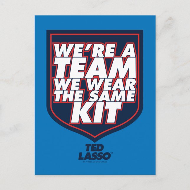 Cartão Postal Ted Lasso | We're A Team Typography Graphic (Frente)