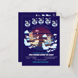 Cartão Postal Teddy Bear Pilot Airplane Art