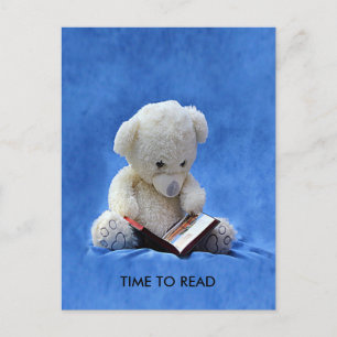 Cartão Postal Teddy Bear Time to Read Postcard, ZKOA