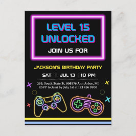 Cartão Postal Teen Gaming Gamer Boy Video Game Player