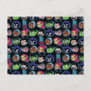 Cartão Postal Teen Titans Go!   Padrão da cabeça dos Titans