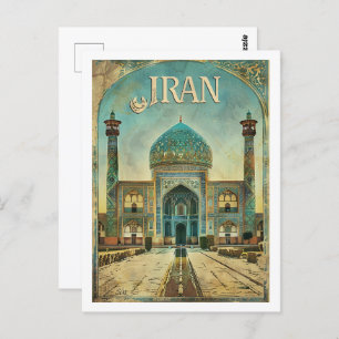 Cartão Postal Teerão Iran Persia Vintage Familiar Viagem