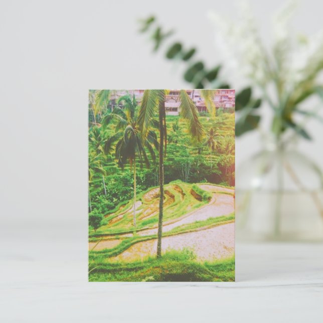 Cartão Postal Tegalalalang Rice Terrace - Bali - Indonésia (Em pé/Frente)