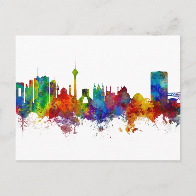 Cartão Postal Tehran Iran Skyline (Frente)