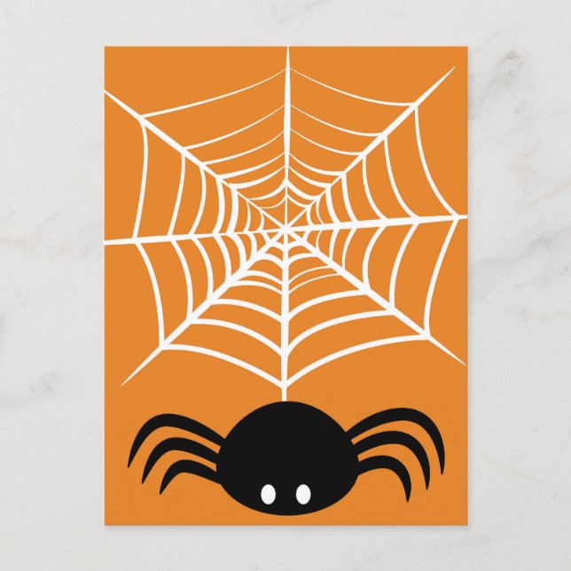 Cartão Postal Teia de Aranha de Halloween (Frente)