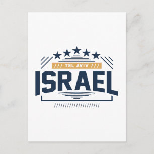 Cartão Postal Tel Aviv Israel Tipografia Urbana Moderna Design