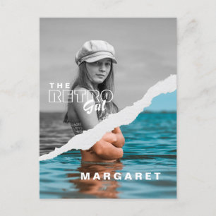 Cartão Postal Tela de Fotografia do Retrato Na moda preto e bran