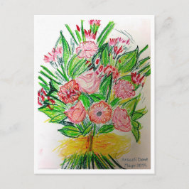 Cartão Postal Tela Premium Enrolada (Brilho) Gerberas