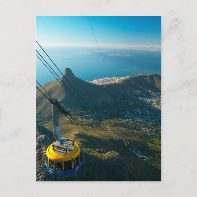 Cartão Postal Teleférico do Monte da Mesa, Cidade do Cabo (Frente)