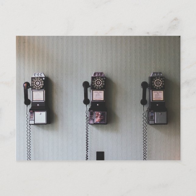 Cartão Postal Telefone de parede antigo (Frente)