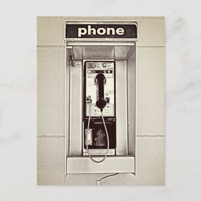Cartão Postal Telefone Público Antigo (Frente)