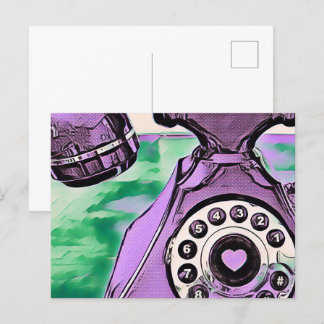Cartão Postal Telefone Retro de Arte pop