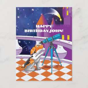 Cartão Postal telescópio de cães