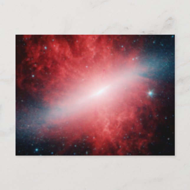 Cartão Postal Telescópio infravermelho da galáxia M82 Spitzer (Frente)
