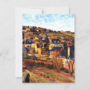 Cartão Postal Telhados Azuis de Rouen, pintura de Paul Gauguin