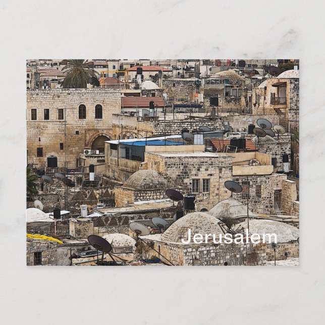 Cartão Postal Telhados de Jerusalém (Frente)