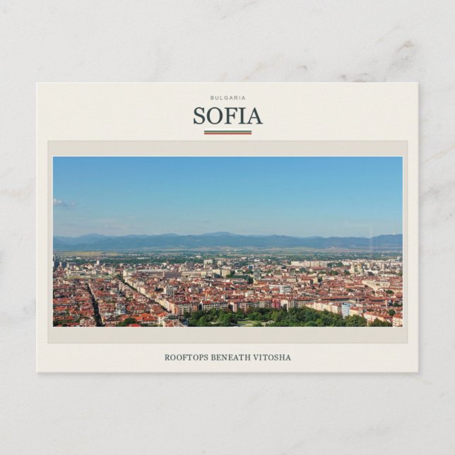 Cartão Postal Telhados de Sofia sob a Vitosha (Frente)