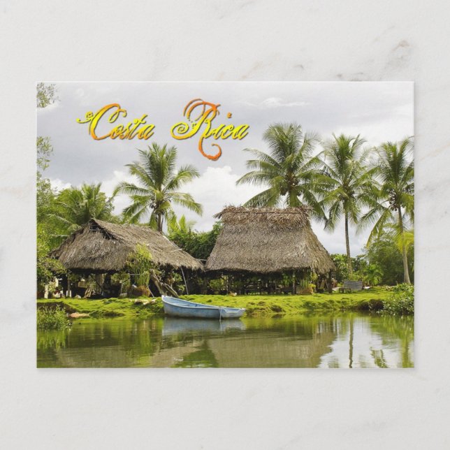 Cartão Postal Telhados Thatched, Zancudo, Costa Rica (Frente)
