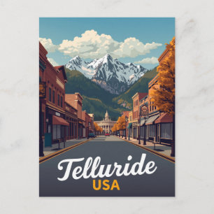 Cartão Postal Telluride Colorado Main Street Montanha