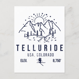 Cartão Postal Telluride Colorado Montanhas Minimalista Vintage