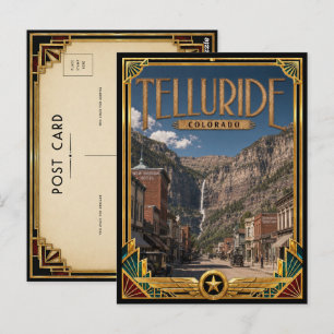 Cartão Postal Telluride Colorado Vintage Art Deco Era Dourada