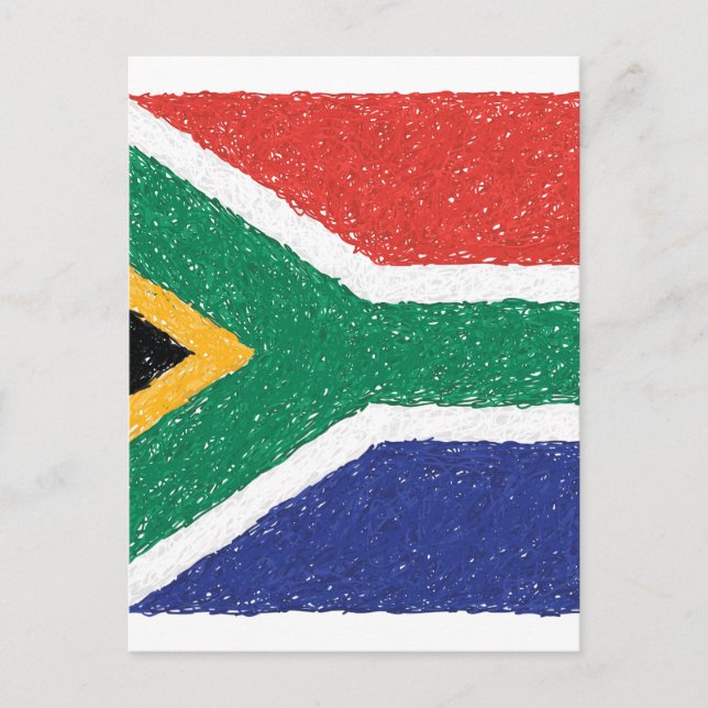 Cartão Postal Tema da Bandeira da África do Sul (Frente)