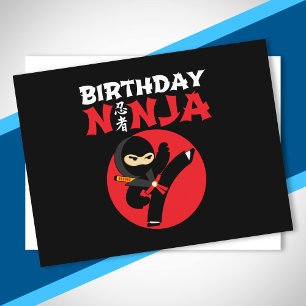 Cartão Postal Tema da Festa de aniversário Ninja - Design de ani