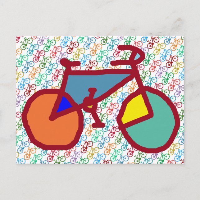 Cartão Postal tema de bicicleta de cor (Frente)