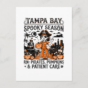Cartão Postal Tema de Enfermeira Pirata do Outono em Tampa Bay
