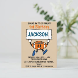 Cartão Postal Tema de esportes de aniversário de 1 ano de beiseb