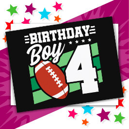 Cartão Postal Tema de Festa de Futebol de 4 Anos de Idade Aniver