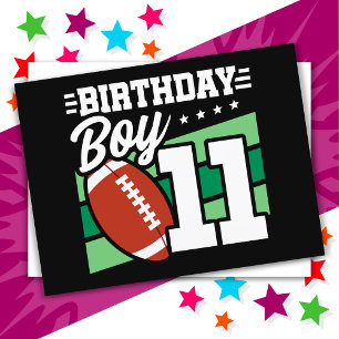 Cartão Postal Tema de Festa de Futebol para Menino de 11 Anos