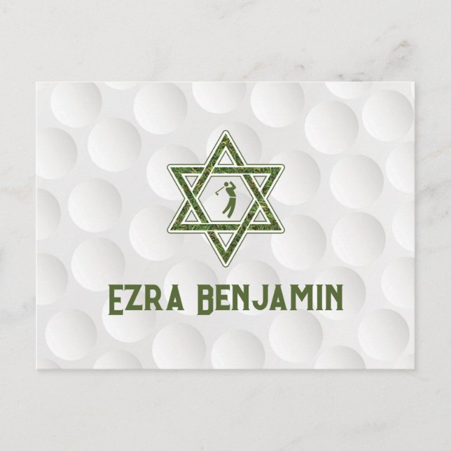 Cartão Postal Tema de Golfe Bar Mitzvah de Golfe Obrigado (Frente)