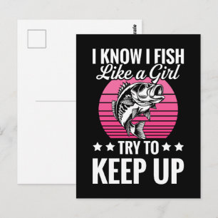 Cartão Postal Tema de Pesca Divertido