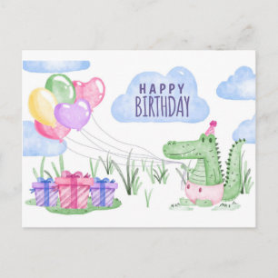 Cartão Postal Tema Decorativo de Aniversário Feliz