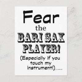 Cartão Postal Tema Do Músico De Sax Bari