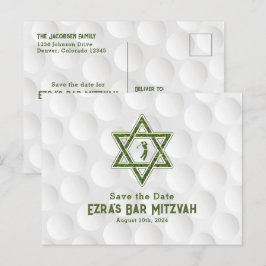 Cartão Postal Tema Golf Bar Mitzvah Salve a Data