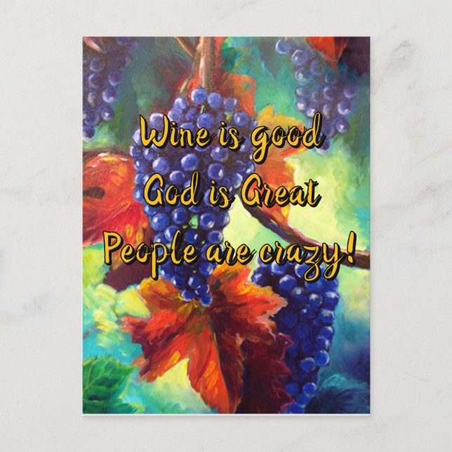 Cartão Postal Temas de vinho (Frente)